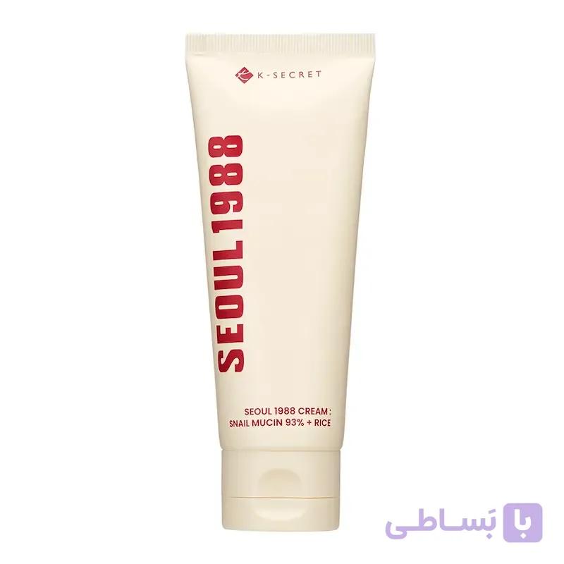 کرم چندکاره ترمیم کننده موسین حلزون و برنج سئول 1988 کی سکرت K-SECRET SEOUL 1988 Snail Mucin 93% Cream — تصویر 1