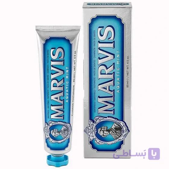 خمیر دندان آبی مارویس مدل Aquatic MintMarvis Aquatic Mint Toothpaste