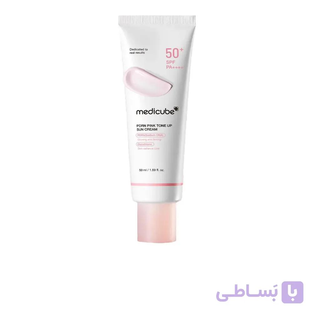 کرم ضدآفتاب و بازسازی پوست PDRN مدی کیوبmedicube PDRN Pink Tone Up Sun Cream SPF50+ — تصویر 1