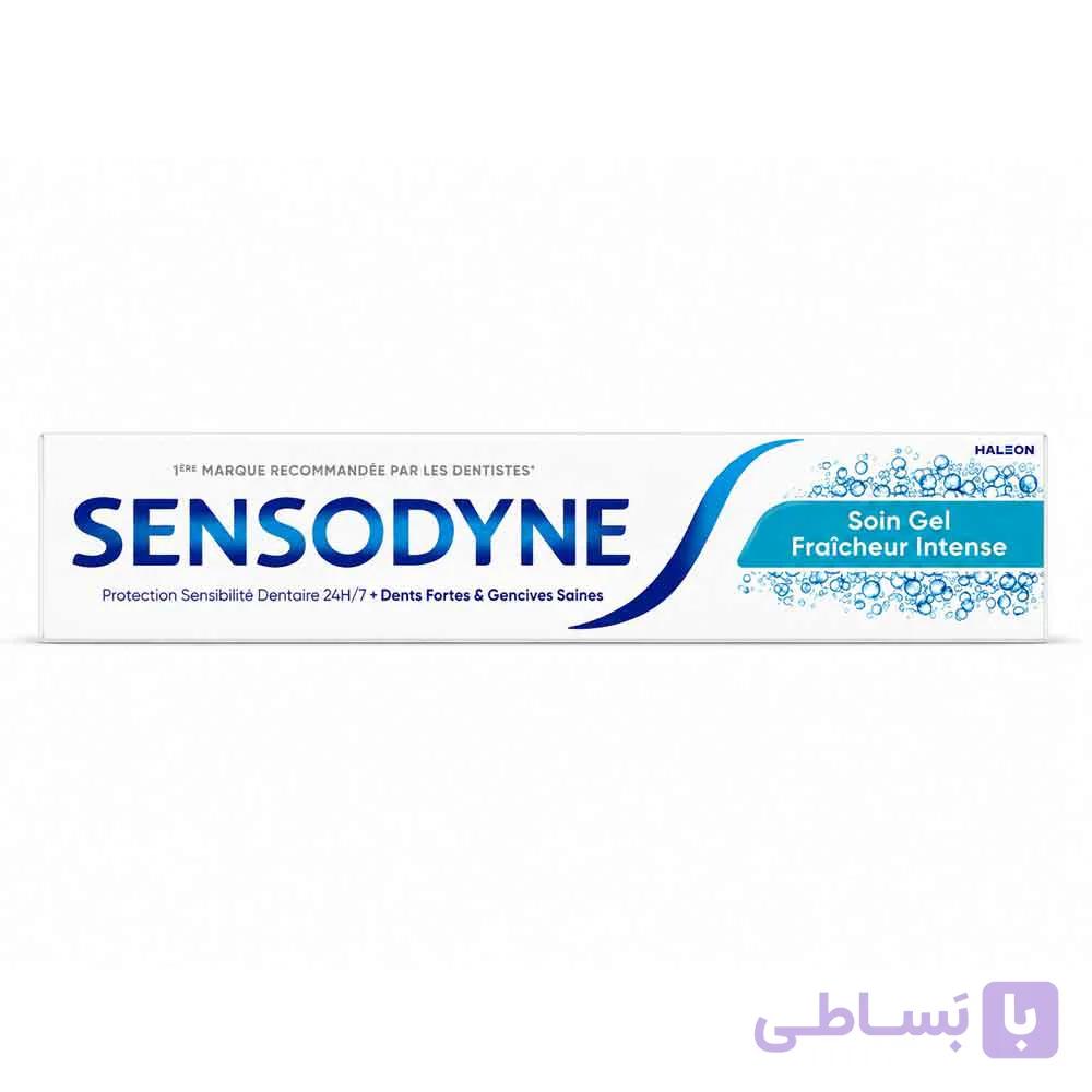 خمیر دندان سنسوداین ژل خنک‌کننده | Sensodyne Soin Gel Fraîcheur Intense حجم 75 میلی‌لیتر