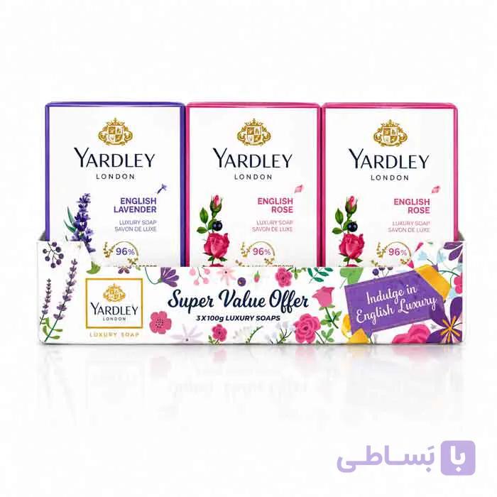 پک سه عددی صابون یاردلی گل یاس و لوندر
