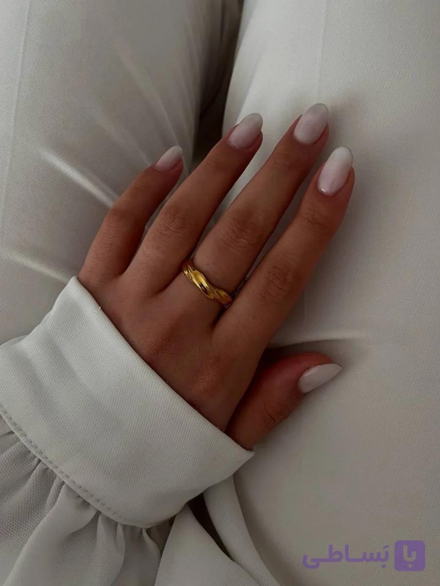 انگشتراستیل زنانه طلایی حلقه ای مینیمال