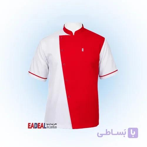 روپوش رستورانی کیمیا مدل آرسن سفید قرمز — تصویر 1