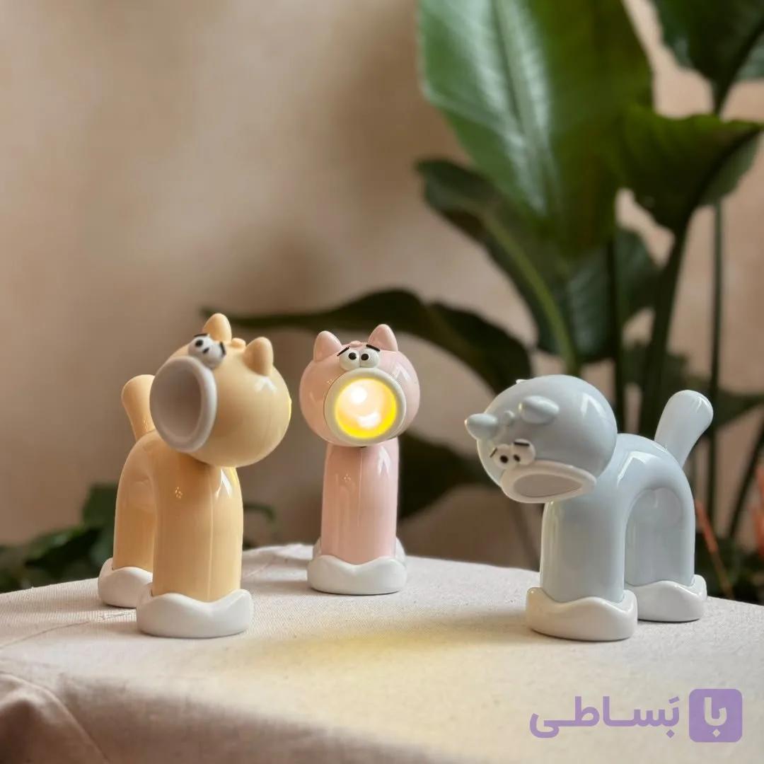 چراغ مطالعه گربه ای فانتزی با برچسب خال خالی — تصویر 1