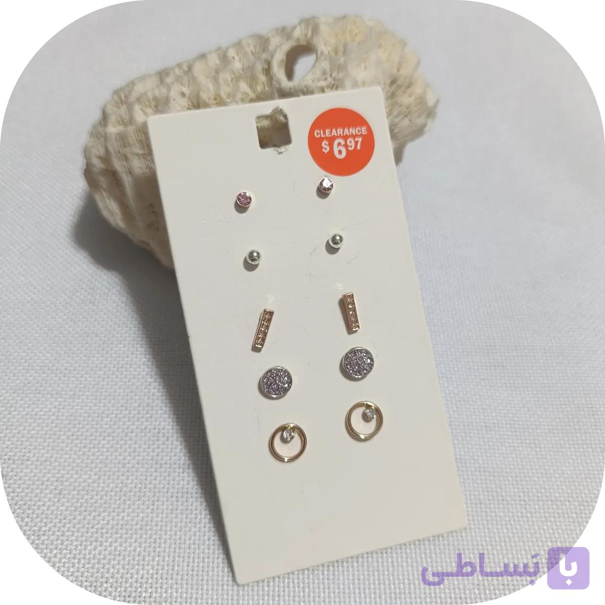 پک ۵نایی گوشواره میخی ضد حساسیت برند اروپایی