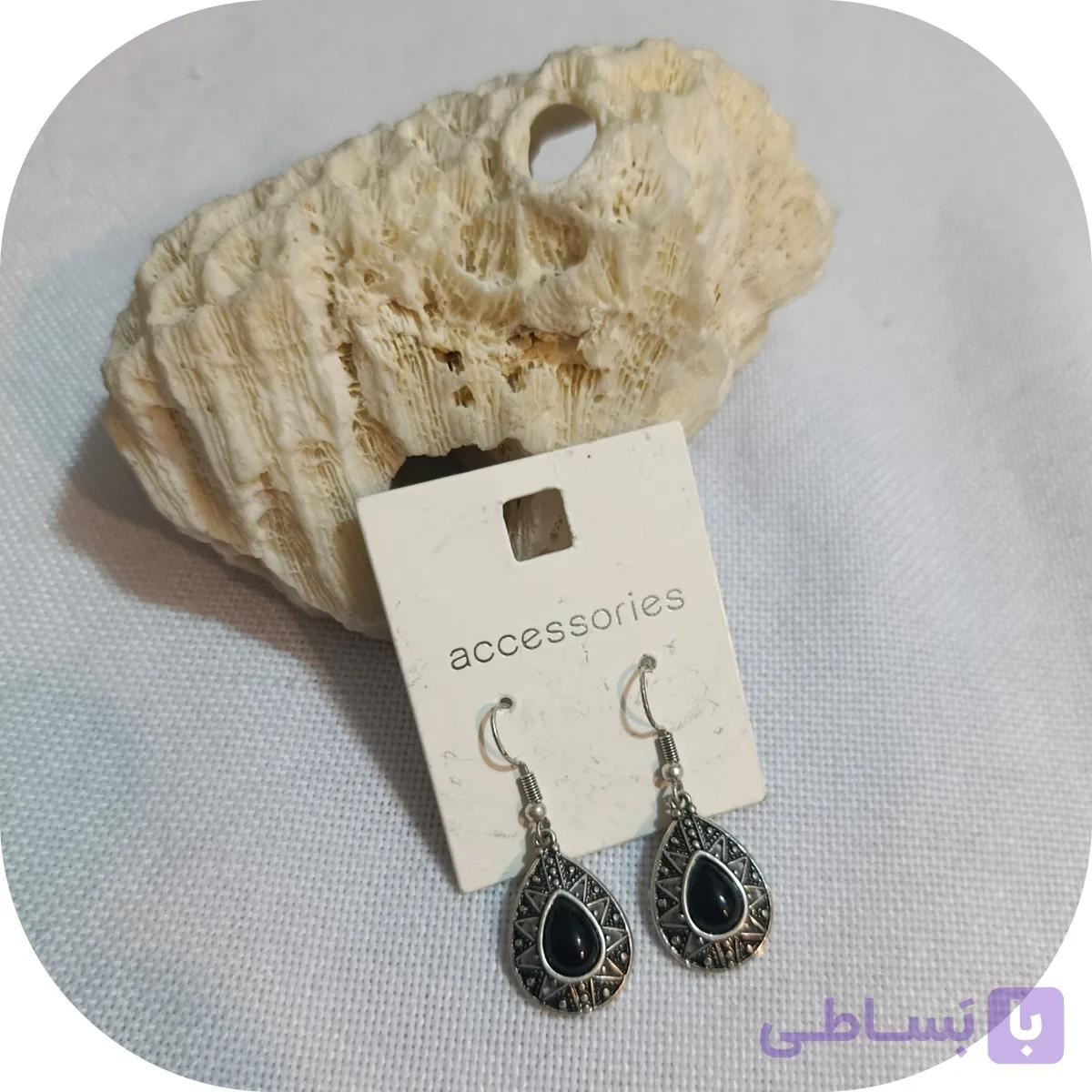 گوشواره آویز سیاه قلم برند acc