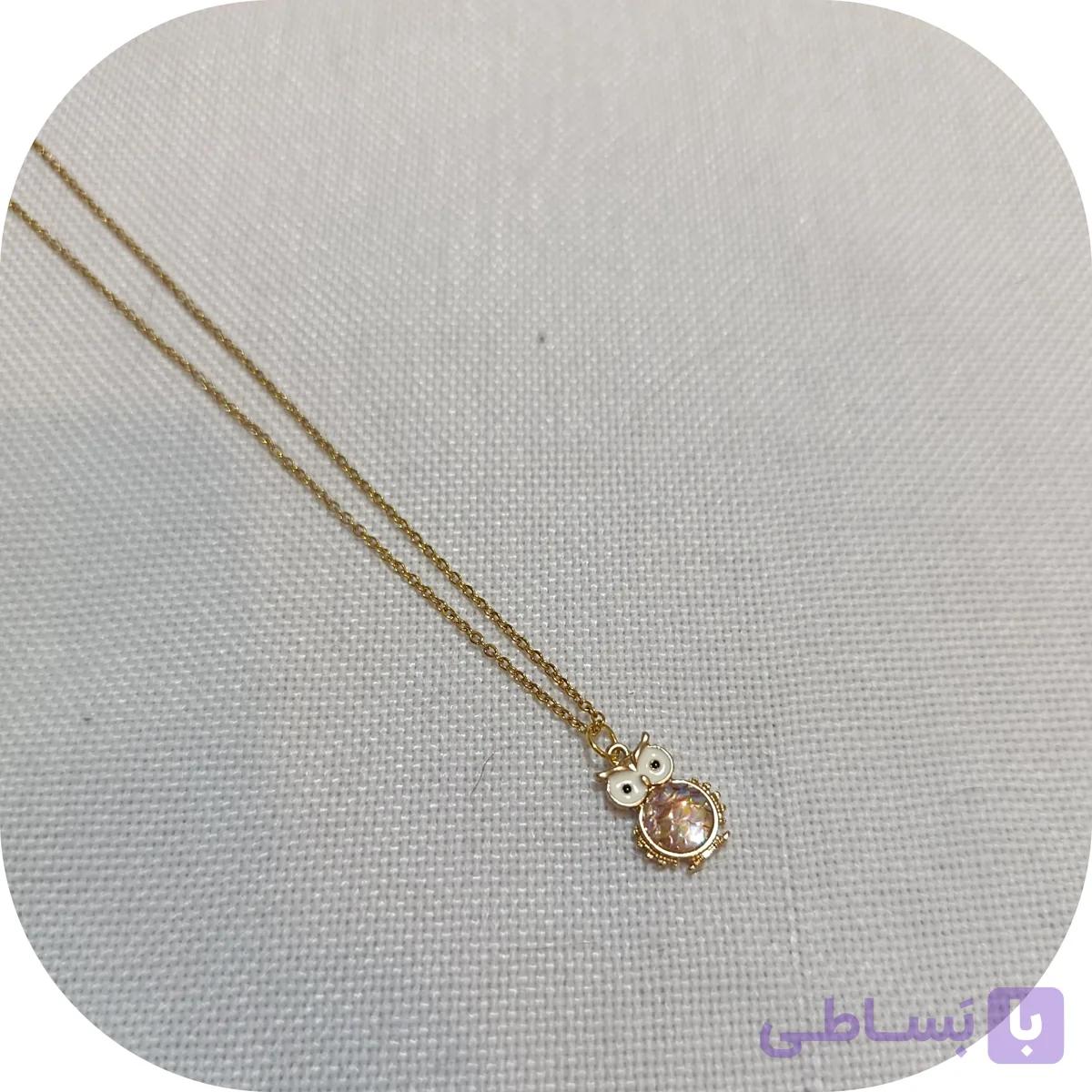 گردنبند جغد زنجیر استیل رنگ ثابت
