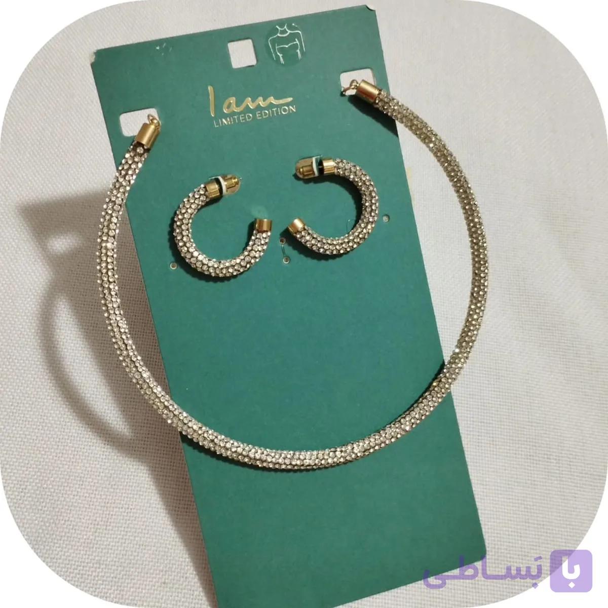 نیم ست طرح سوارسکی در ۲ طرح برند I am