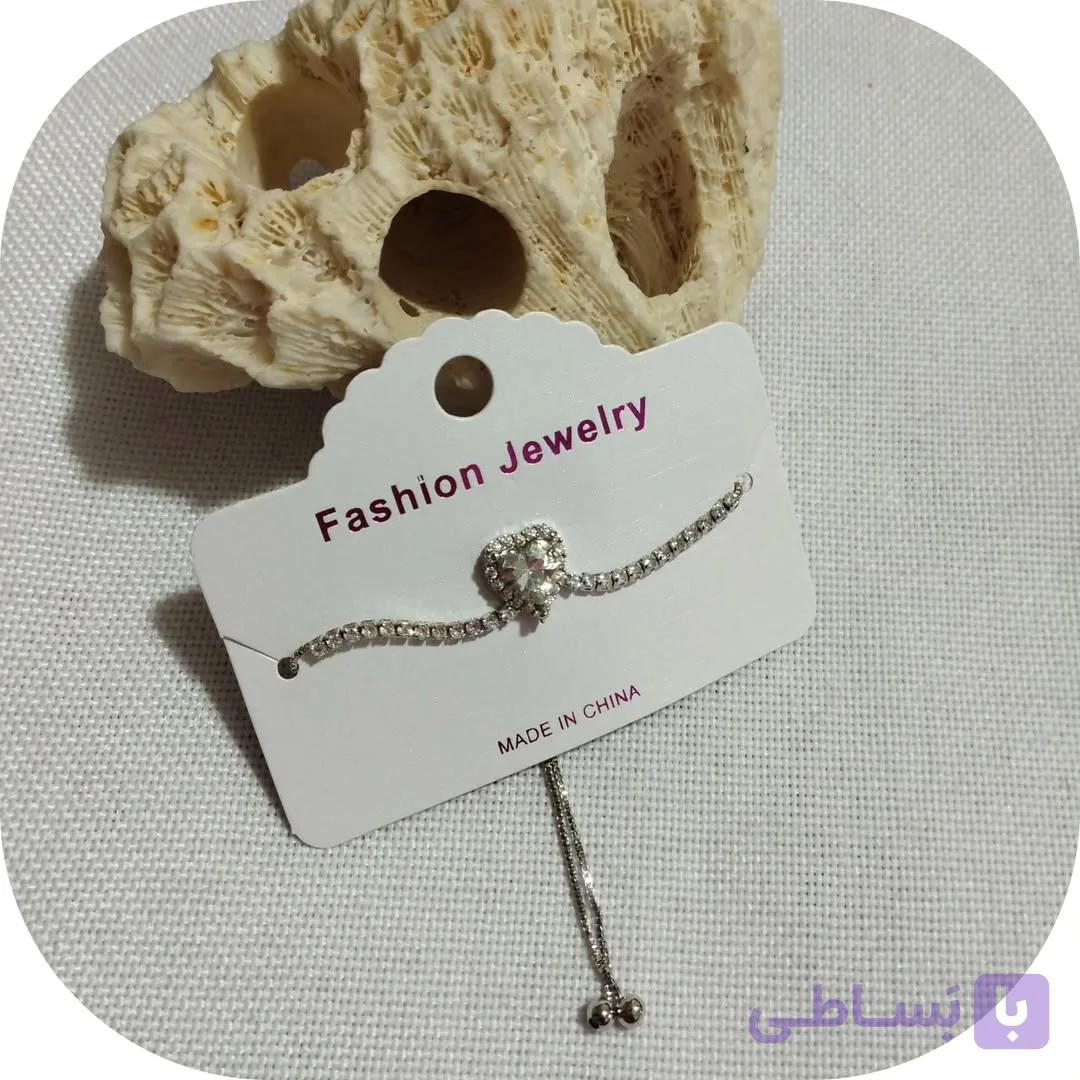 دستبند آسانسوری نگین قلبی سوارسکی