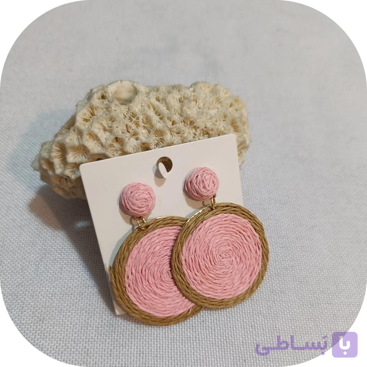 گوشواره حصیری مدل میخی طرح دایره