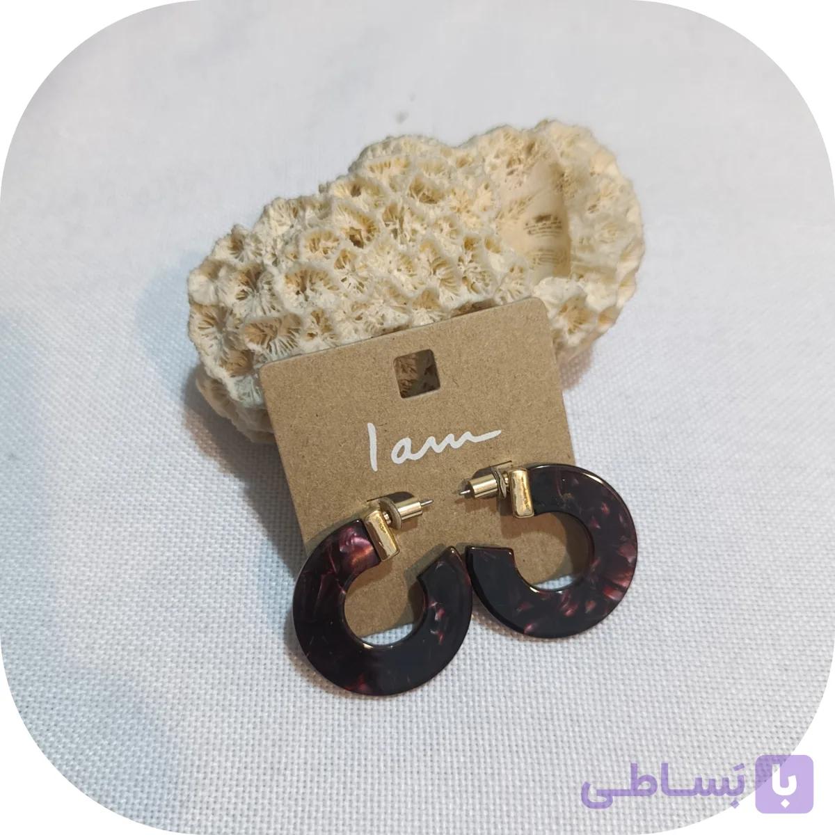 گوشواره نیم حلقه کائو چویی تک رنگ برند I am