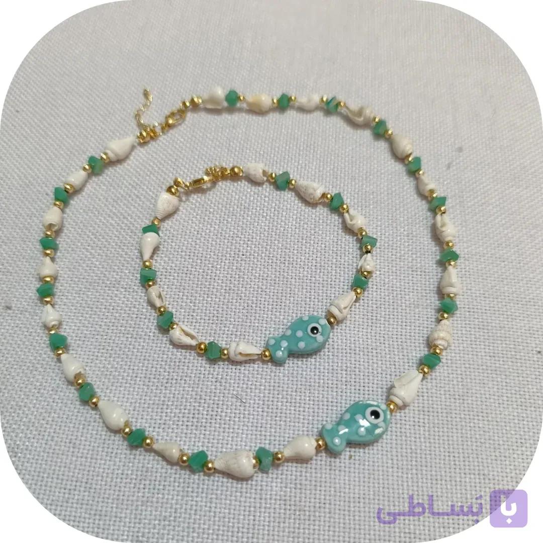 گردنبند و دستبند سنگ و صدف
