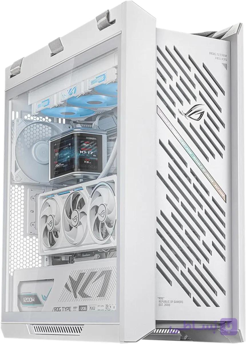 Strix Helios II Gaming PC – Intel Core Ultra 9 285K (24C/24T), NVIDIA RTX 5090 32GB, 64GB DDR5 RAM 5600MHz, 2TB SSD Gen 5, 1000W Platinum PSU, 360mm Liquid Cooler Display, Wi-Fi + BT, Win11 Pro — تصویر 1