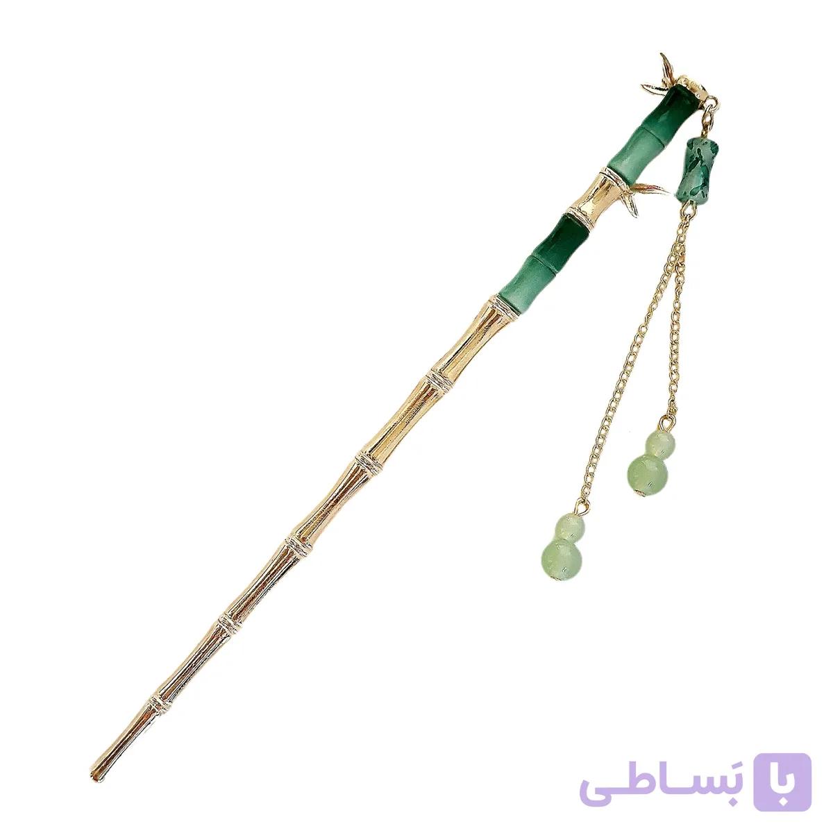 گیره مو زنانه مدل کانزاشی بامبو آویزدار کد brg K4317 — تصویر 1