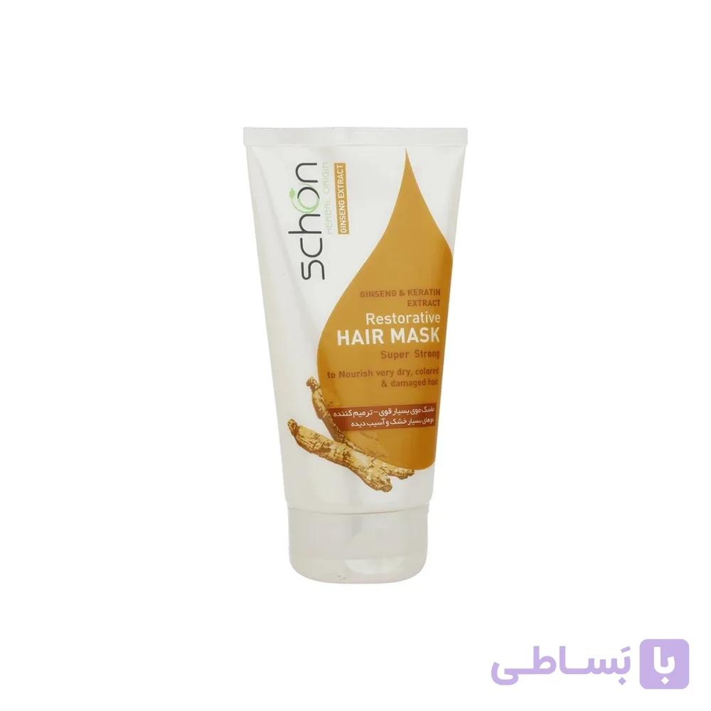 ماسک مو داخل حمام حاوی جینسینگ و کراتین مناسب مو های خشک و آسیب دیده تیوپی شون حجم 150 میل