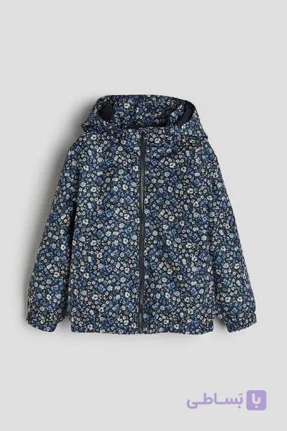 بارانی کلاه دار سورمه ای طرح دایناسور برند H&M — تصویر 1