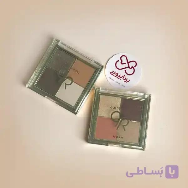 پالت سایه چشم 4 رنگ گلدن رز مدل کواترو