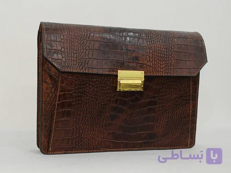 کیف کلاسوری چرم کروکودیلی — تصویر 1