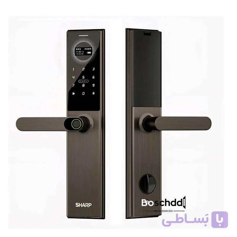 قفل هوشمند شارپ A3-B | قفل دیجیتال اثر انگشتی با رمز، کارت و کلید مکانیکی — تصویر 1