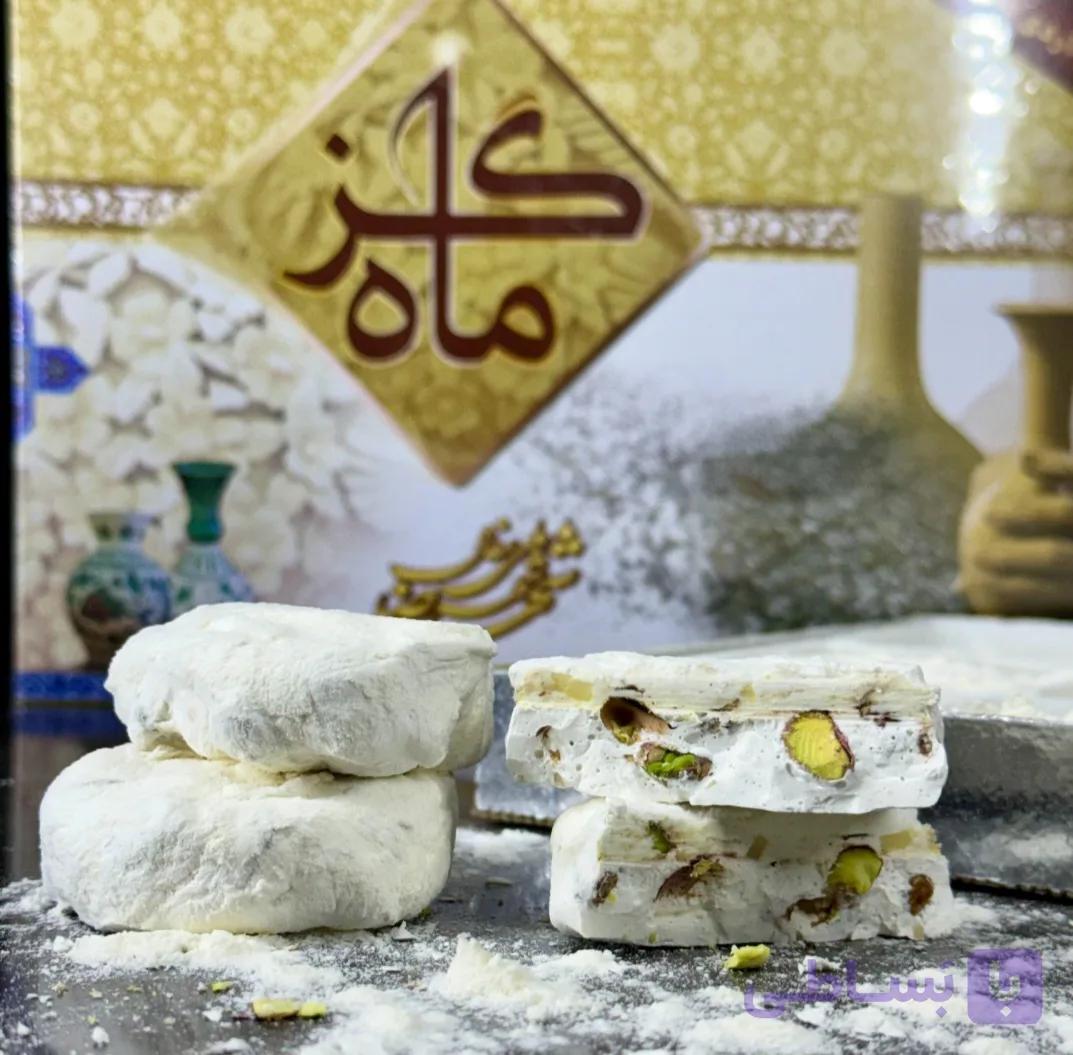 گز لقمه ای پسته ای بیدمشکی ماه(۴۲ درصد) 450 گرمی — تصویر 1