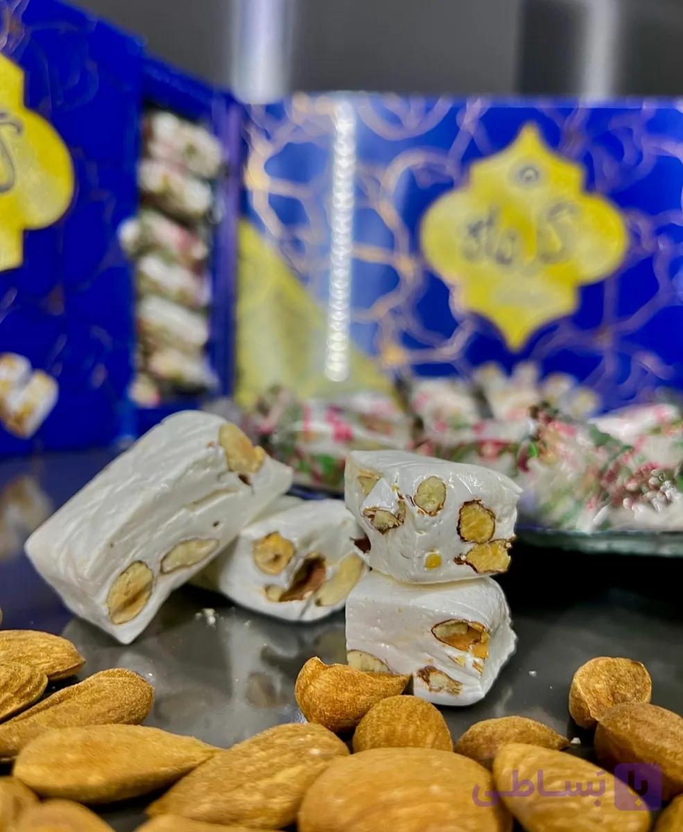 گز لقمه ای بادامی ماه(۲۸ درصد) 450 گرم — تصویر 1