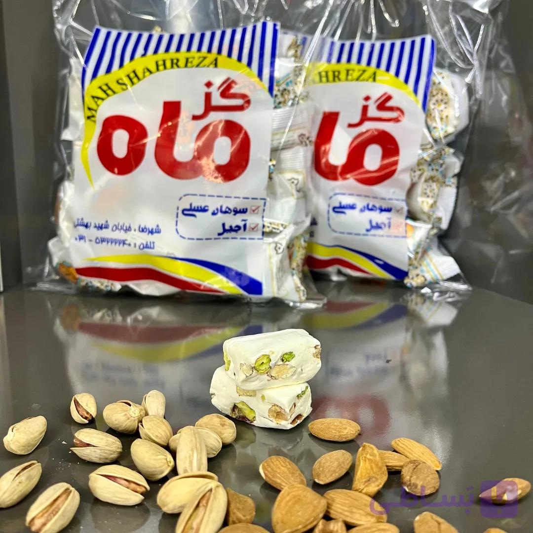 گز مخلوط (پسته و بادام 32%)فله ای 500گرم — تصویر 1