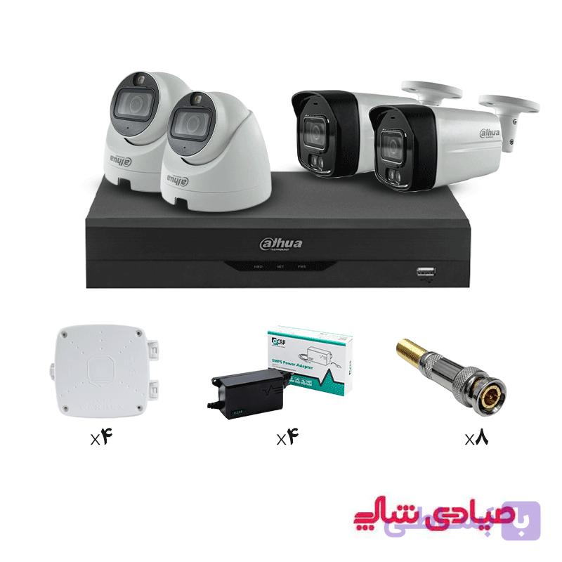 پکیج دوربین مداربسته داهوا 4 با دستگاه 5104 — تصویر 1