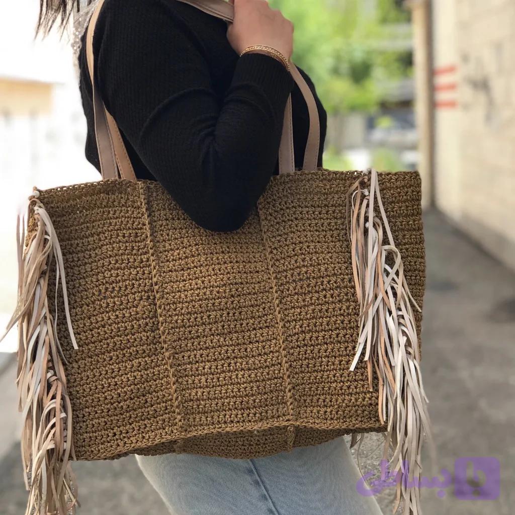 کیف زنانه رافیا مدل کابویی — تصویر 1