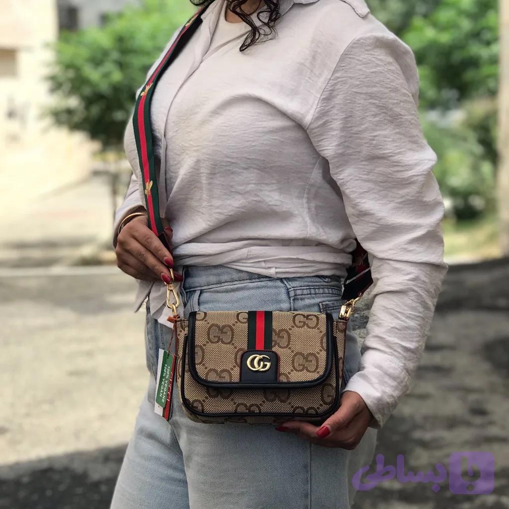 کیف دوشی زنانه طرح گوچی مدل کد 1101 — تصویر 1