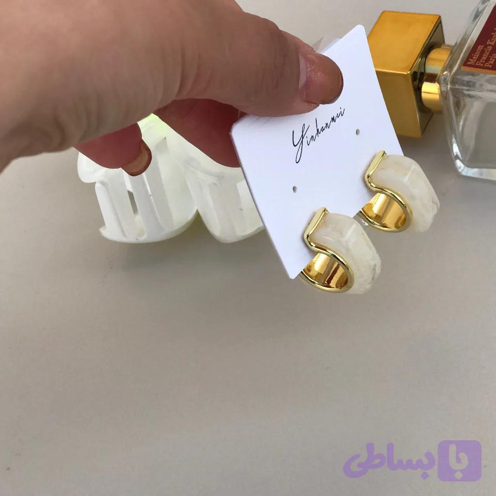 گوشواره سنگ کهکشانی مربعی — تصویر 1