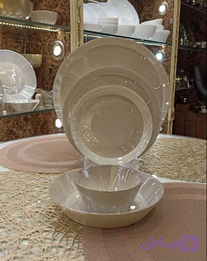 سرویس غذا خوری ۲۶ پارچه استراکچر شامپاین گلدن اپال