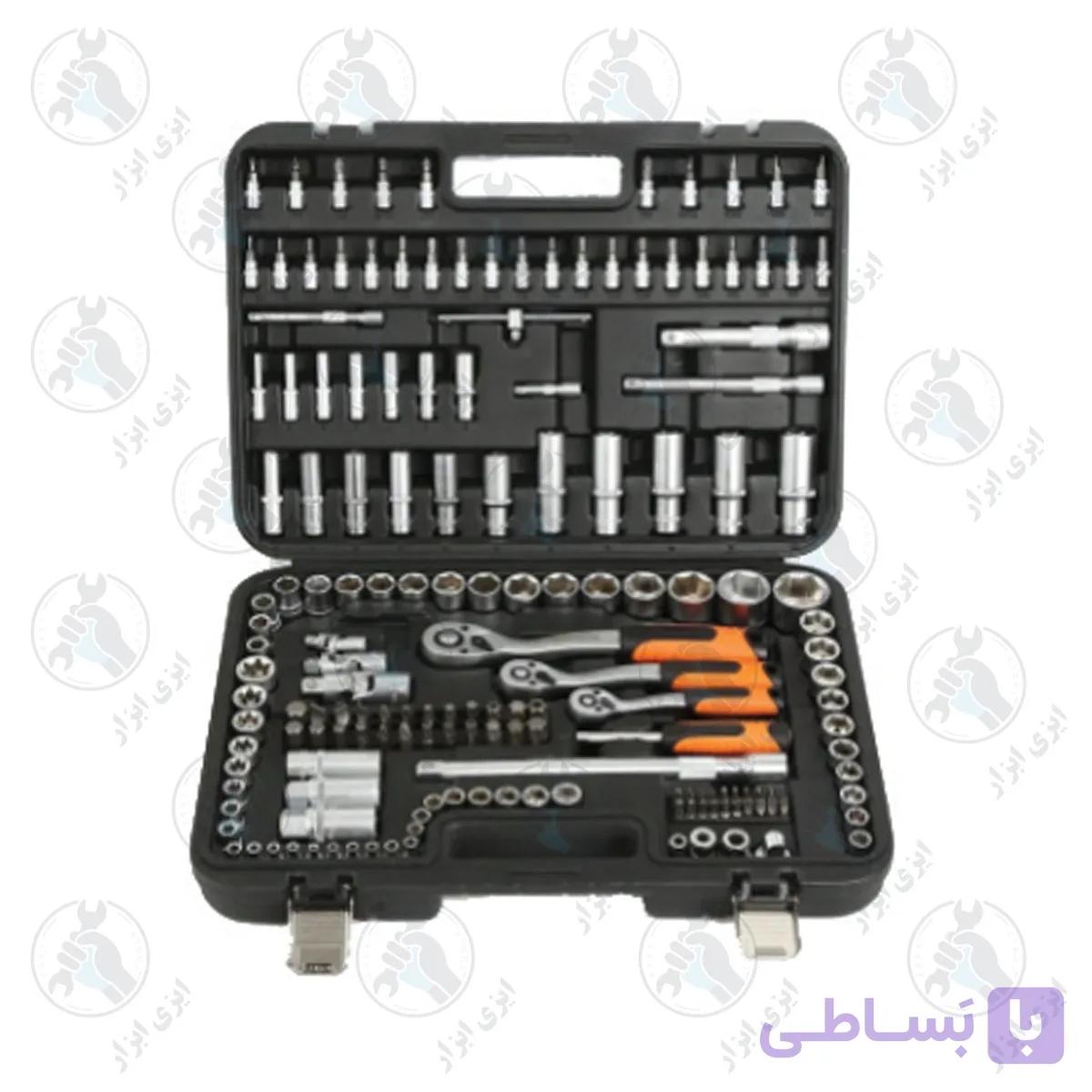جعبه بکس 171 پارچه 1/2 + 3/8 + 1/4 درایو LK کد E9141