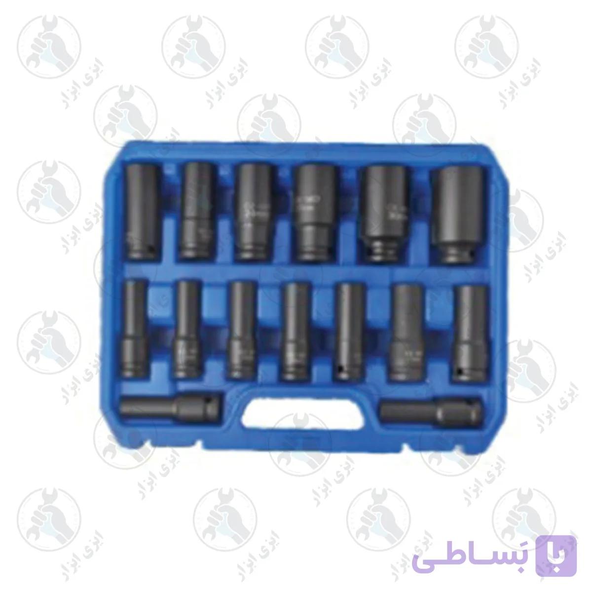 جعبه بکس مشکی بلند 1/2درایو 15 پارچه 10-32 میلیمتر LK کد E6049