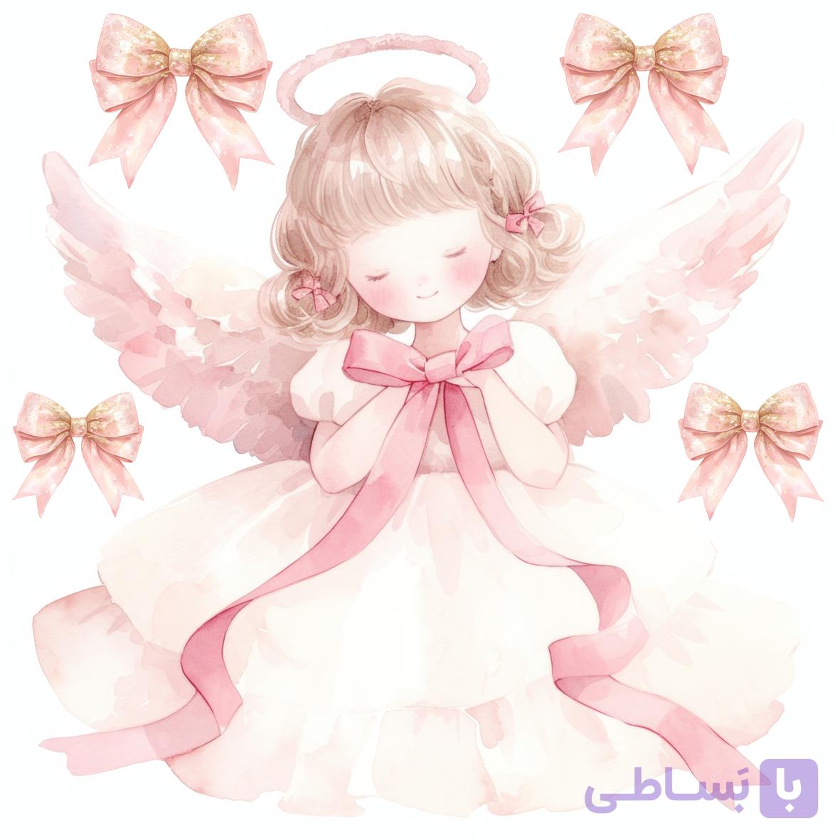 استیکر دیواری اتاق کودک - فرشته ی زیبا - کد W214