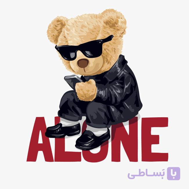 استیکر دیواری اتاق نوجوان - تدی تنها - کد W200