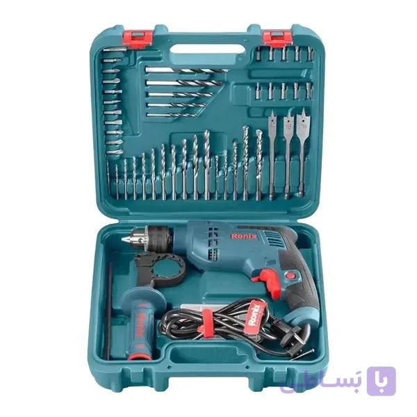 دریل چکشی 750 وات رونیکس مدل RS-0006 مجموعه 52 عددی — تصویر 1