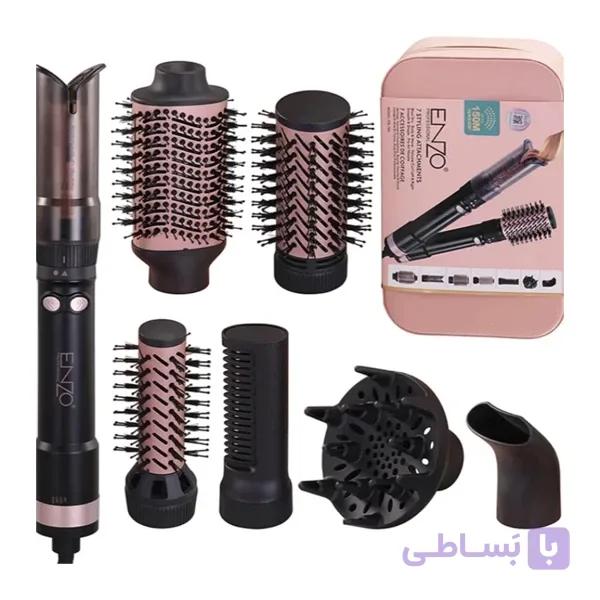 سشوار برس‌دار چرخشی 1500 وات انزو پروفیشینال مدل EN-760 7in1 — تصویر 1