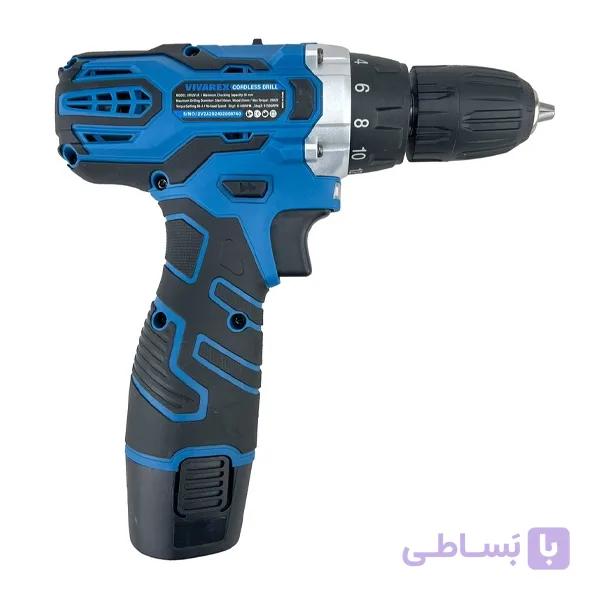 دریل پیچ گوشتی شارژی 12 ولت ویوارکس مدل VR12V-2A-BLUE مجموعه 28 عددی — تصویر 1