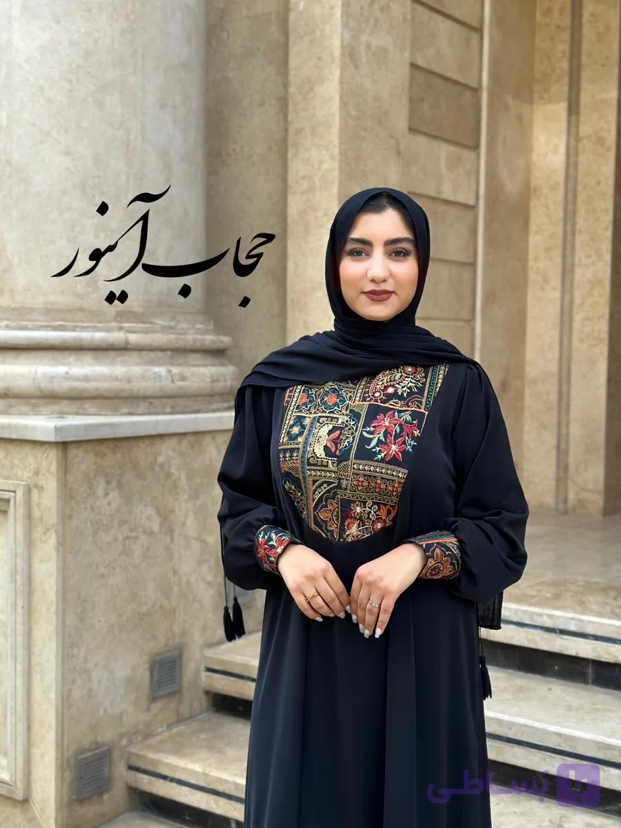 پیراهن مجلسی سوگل مشکی زیپ شیردهی دار