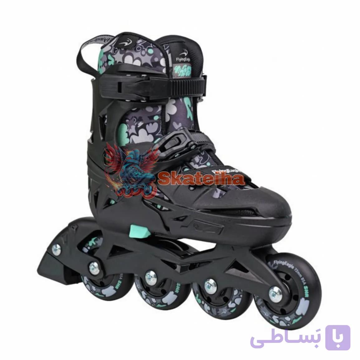 اسکیت فلایینگ ایگل مدل NT2 مشکی (کلاه+لوازم ایمنی) — تصویر 1