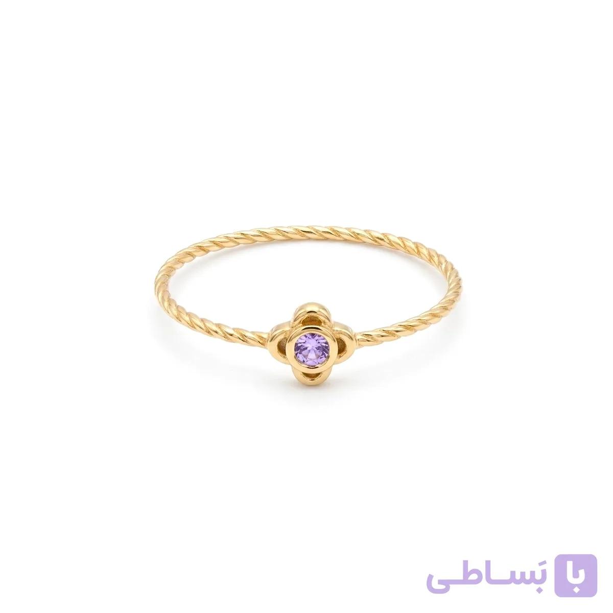انگشتر طلا مینیمال بابونه یاسی — تصویر 1