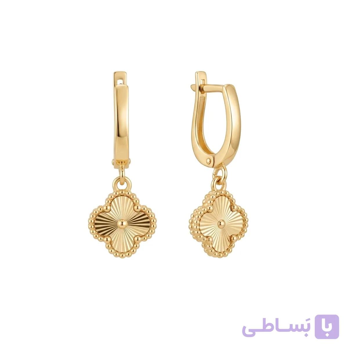 گوشواره طلا کلیپسی تراش مینی ونکلیف — تصویر 1