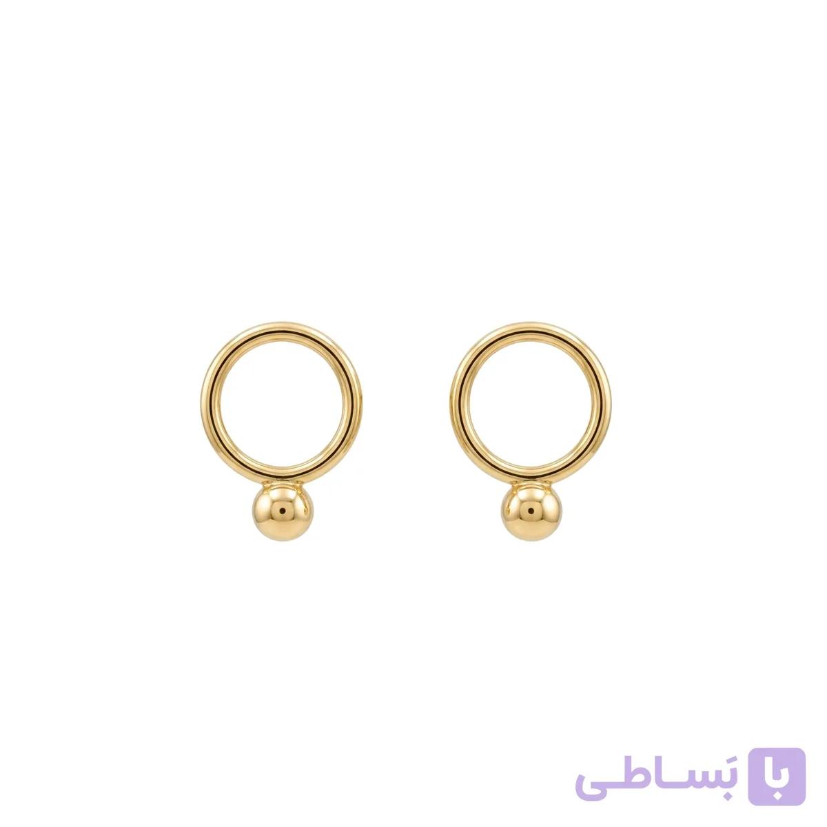 گوشواره طلا دایره و نقطه — تصویر 1