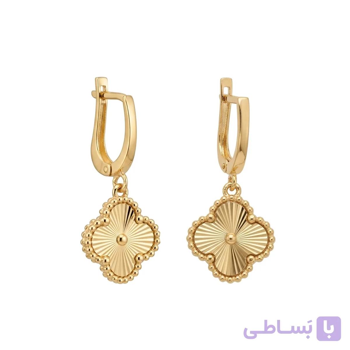 گوشواره طلا کلیپسی تراش ونکلیف کلاسیک — تصویر 1