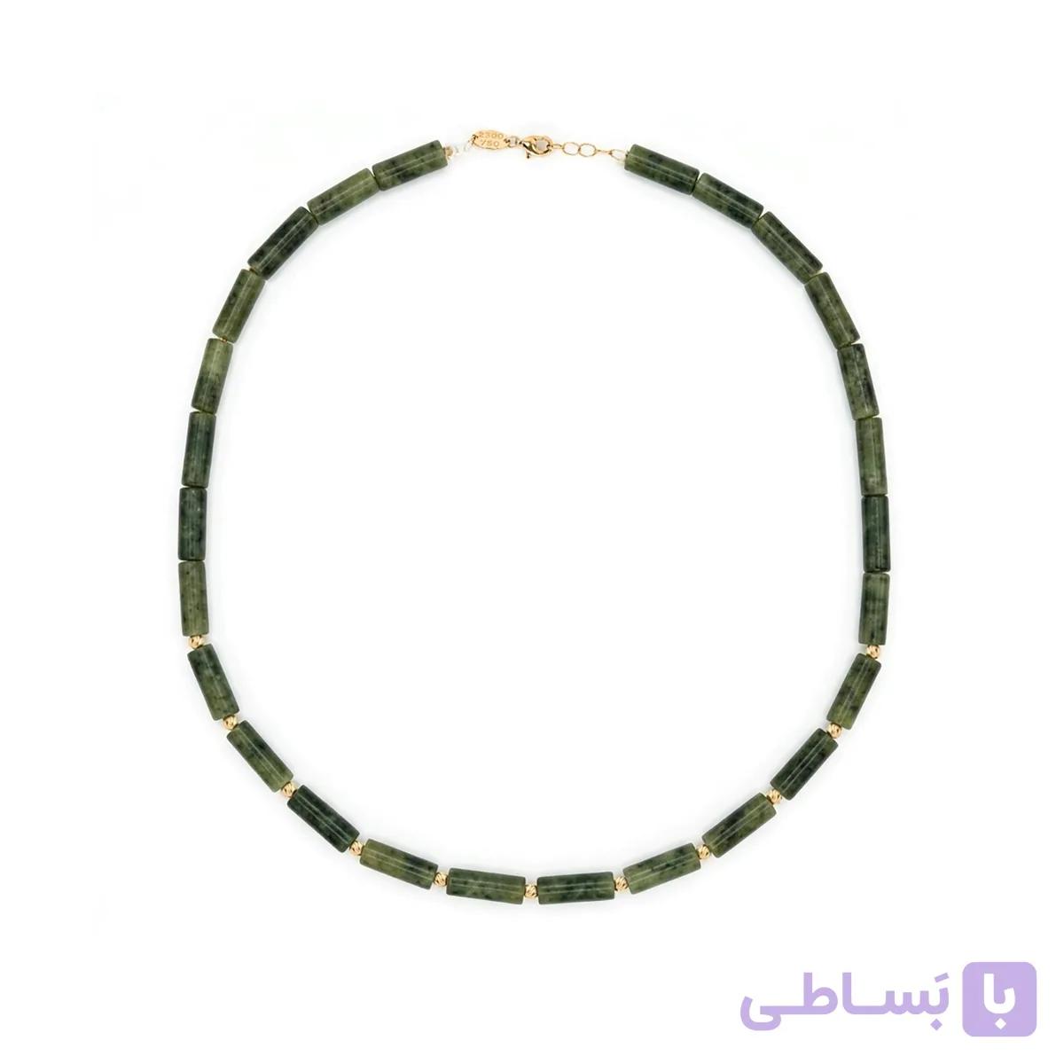 گردنبند طلا سنگ سبز و البرنادو — تصویر 1
