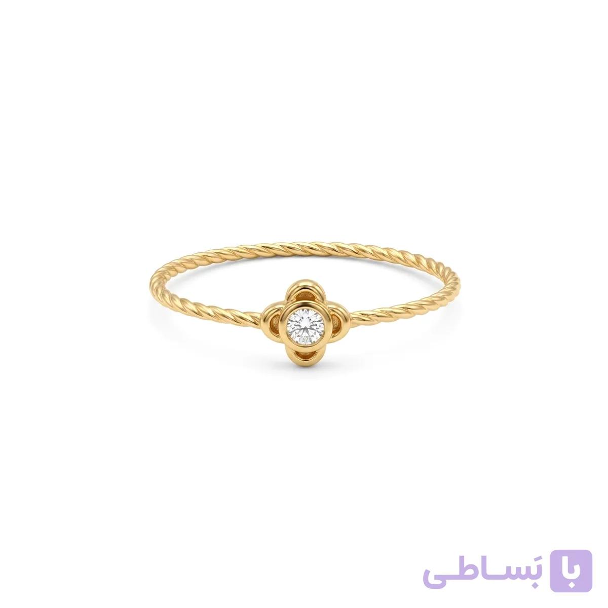 انگشتر طلا مینیمال بابونه سفید — تصویر 1