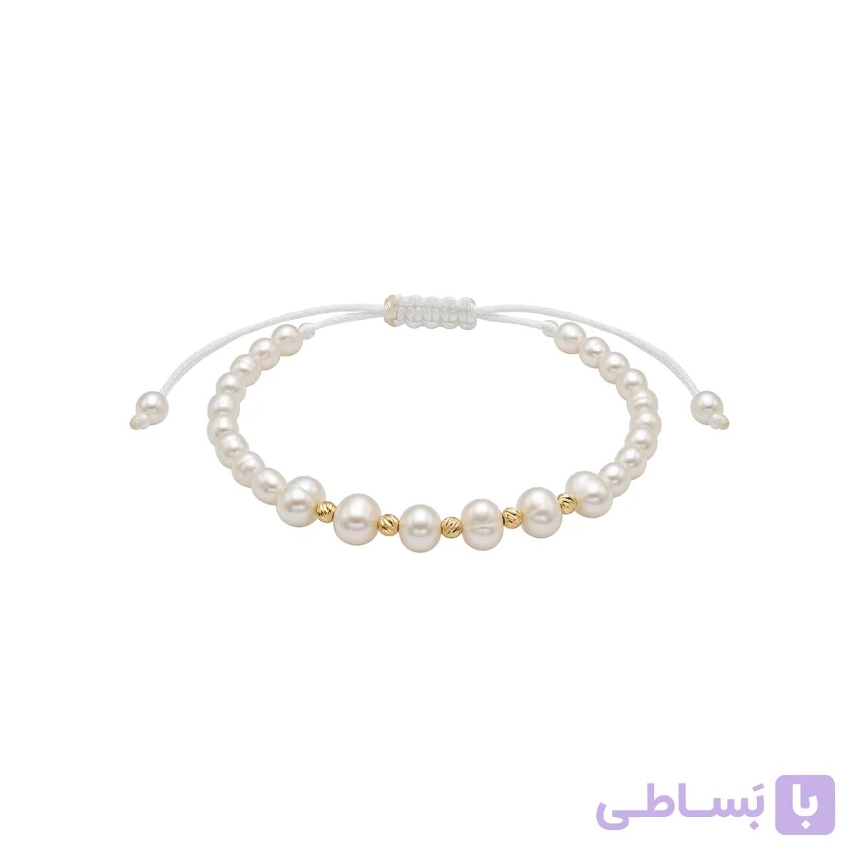 دستبند طلا و نخ مراوارید میکس باروک و البرنادو — تصویر 1