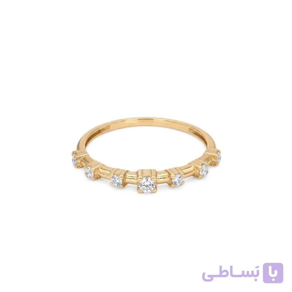 انگشتر طلا یارا نگینی سفید — تصویر 1