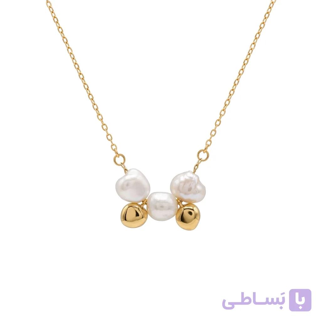 گردنبند طلا مروارید باروک و دانه نارا — تصویر 1