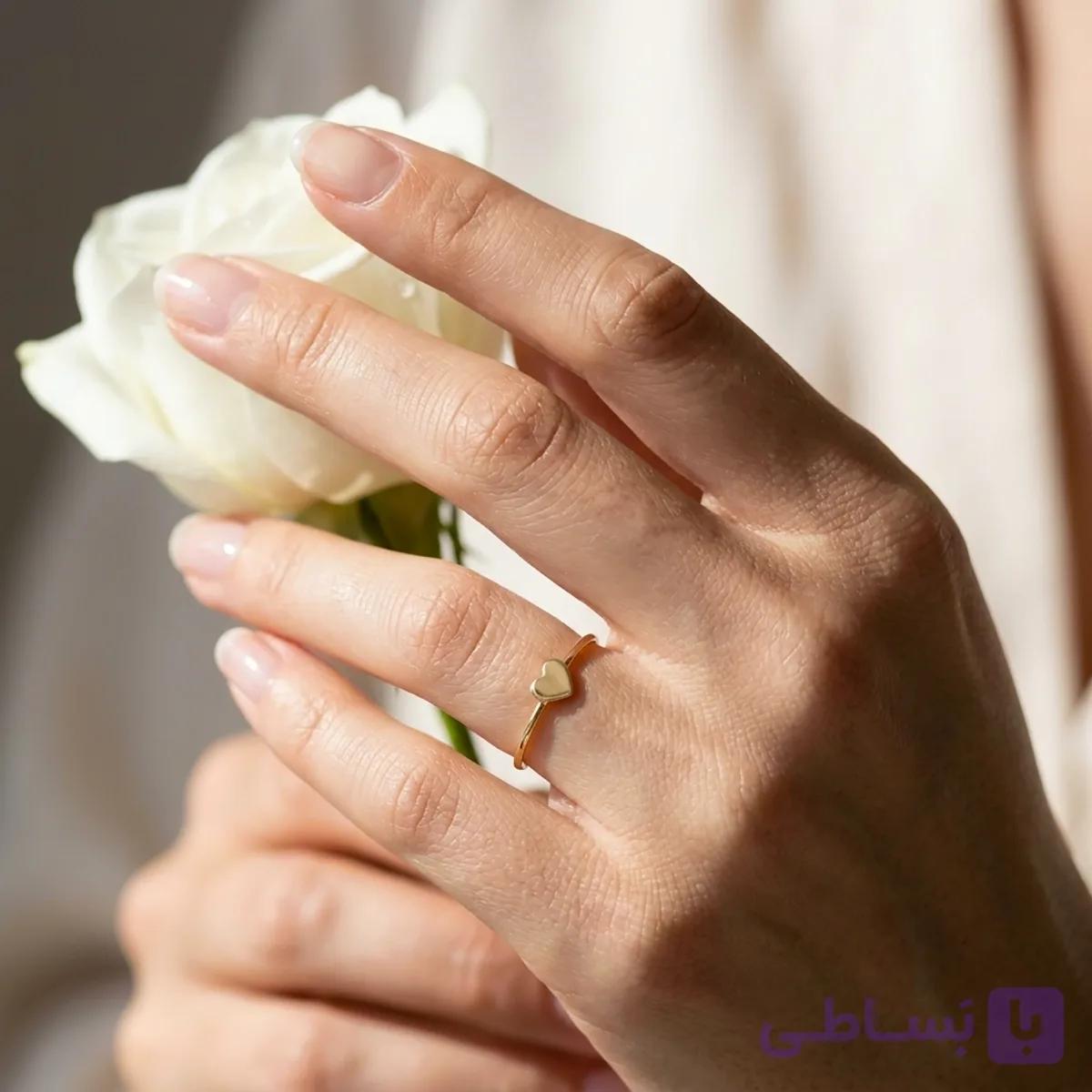 انگشتر طلا مینیمال قلب ماد — تصویر 1